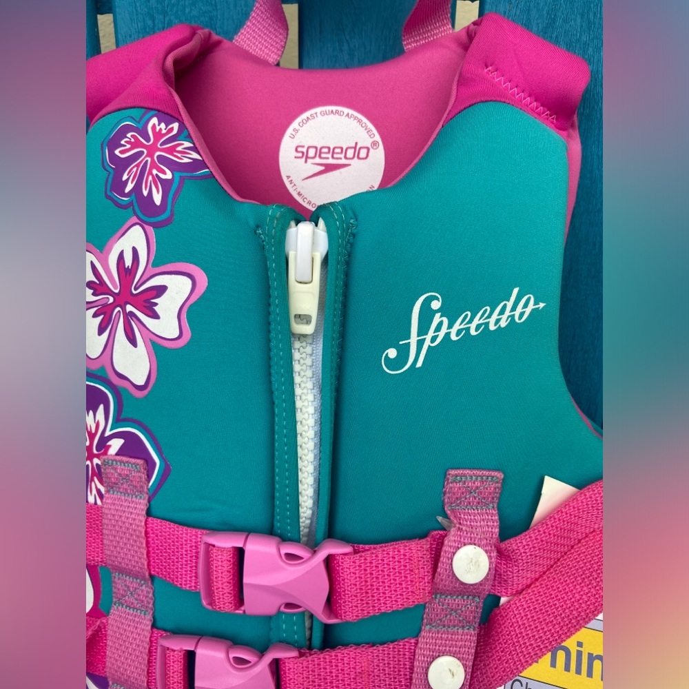 Girls child swim vest life jacket pink / blue